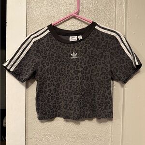 Adidas Women’s Black Leopard Print Tee
